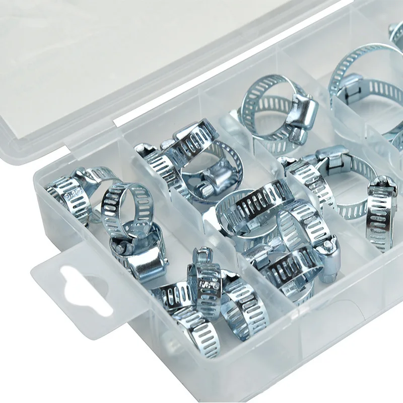 New Hot 34Pcs Hose Clamp Set With Storage Box Assorted Driver Jubilee Clip Tool Kit Hardware Accessories | Обустройство дома