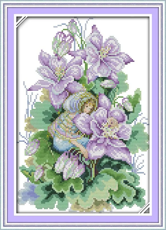 Цветы магнолии оптом наборы крестиков 14CT белый 11CT напечатанный DIY ручной работы