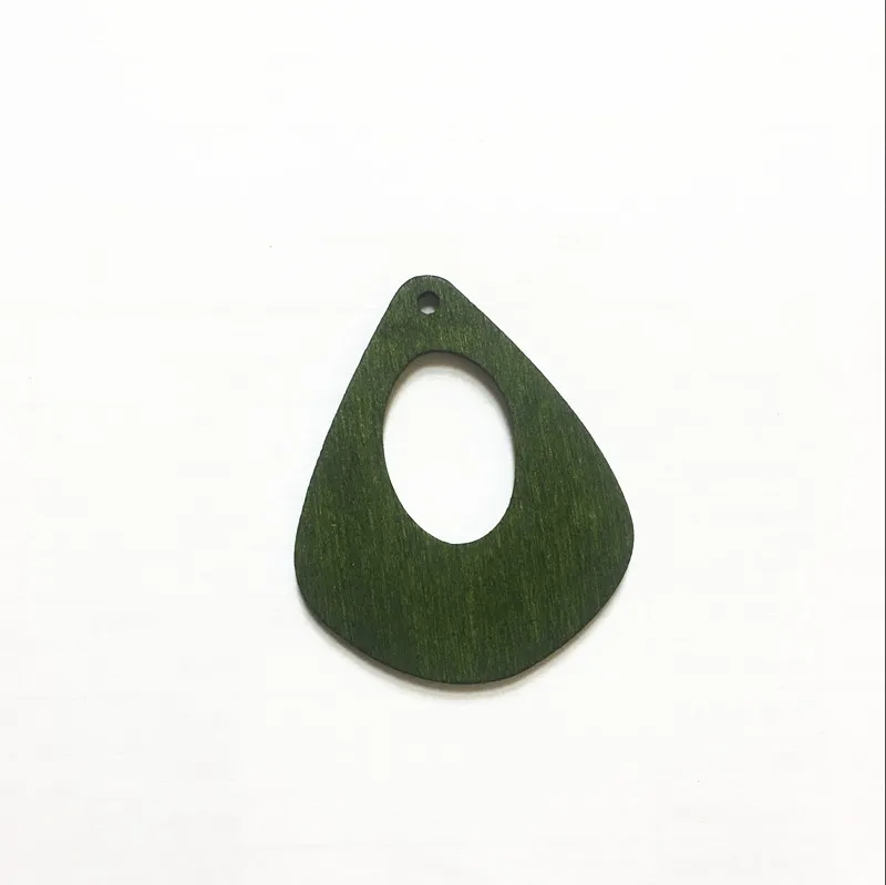 olive green Новое поступление! 41x34 мм 200 шт./лот экологическая краска в форме капли деревянная подвеска для Набор для изготовления ювелирных украшений вручную(desgin как показано на рисунке - Цвет: olive green