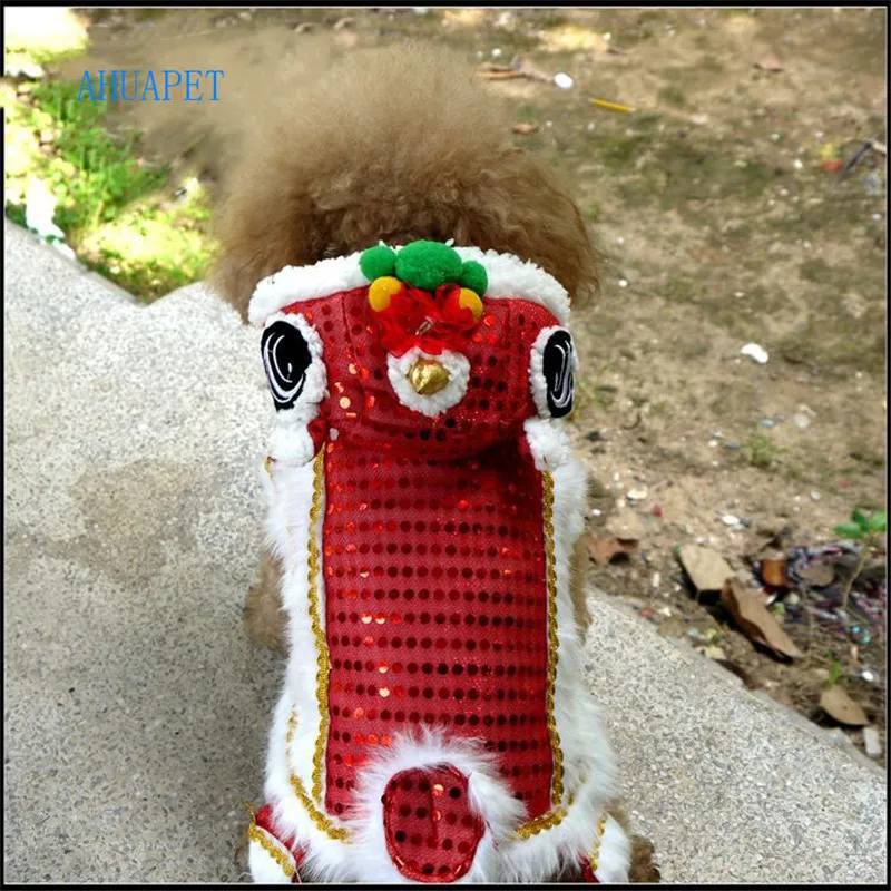 AHUAPET новогодний костюм для собак Весенний фестиваль плюшевое пальто зимний