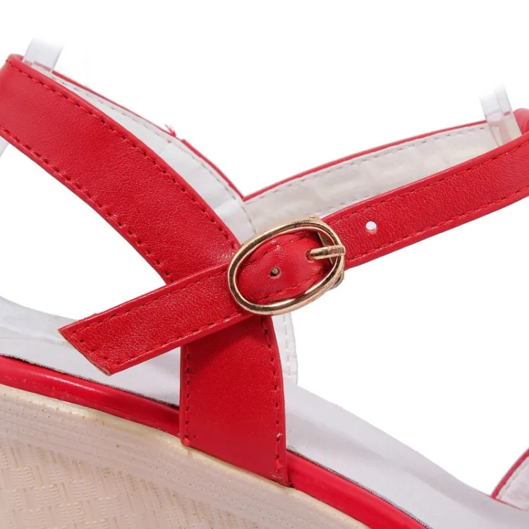 (Black red white) Free shipping 2017 Fashion Star Style Summer Women's Crystal sandals Wedges High Heel Sweet shoes for women | Обувь