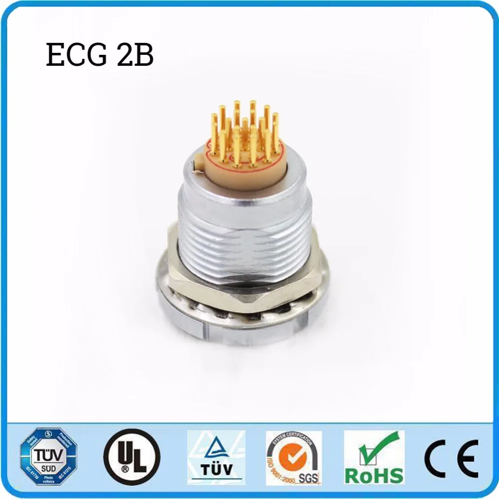 LEMO металлический круговой разъем ECG 2B 2 3 4 5 6 7 8 9 10 14 16 18 19 контактный две гайки