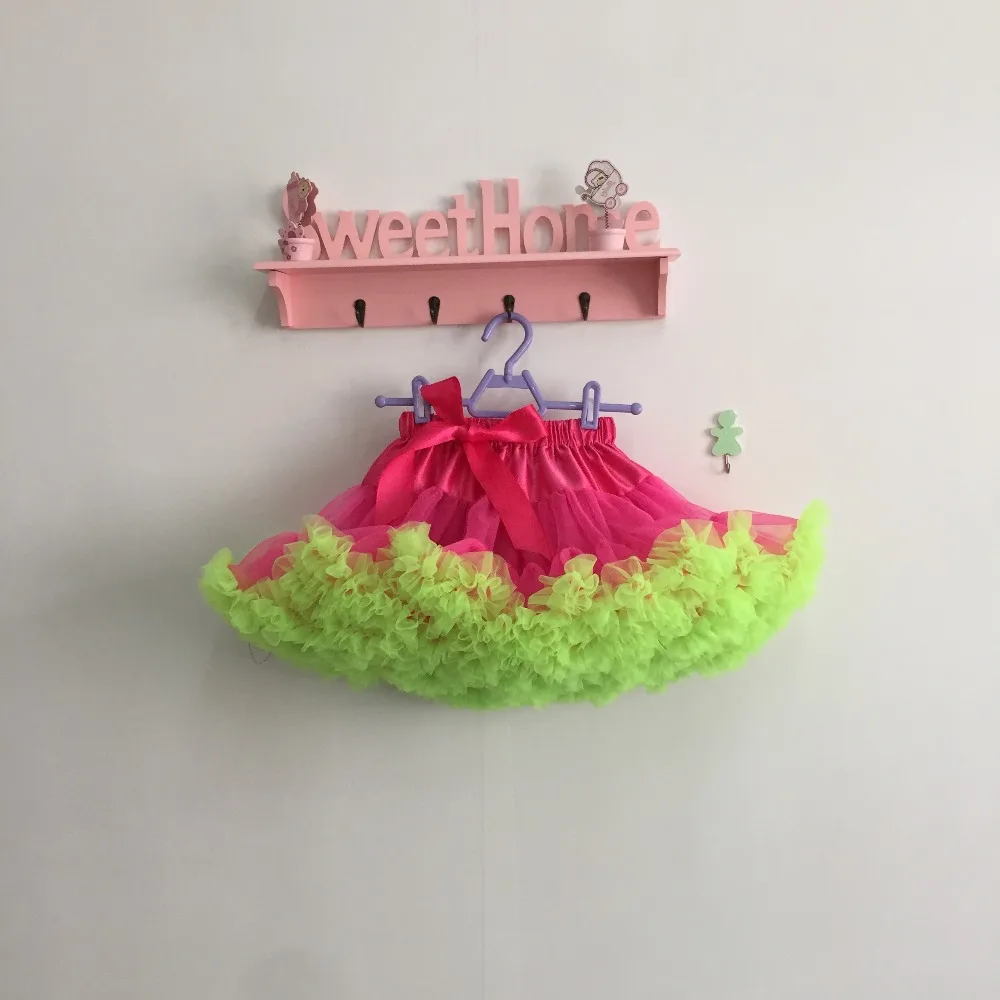 Пышная фатиновая детская юбка-пачка ярко-розовая и зеленая для девочек От 0 до 10