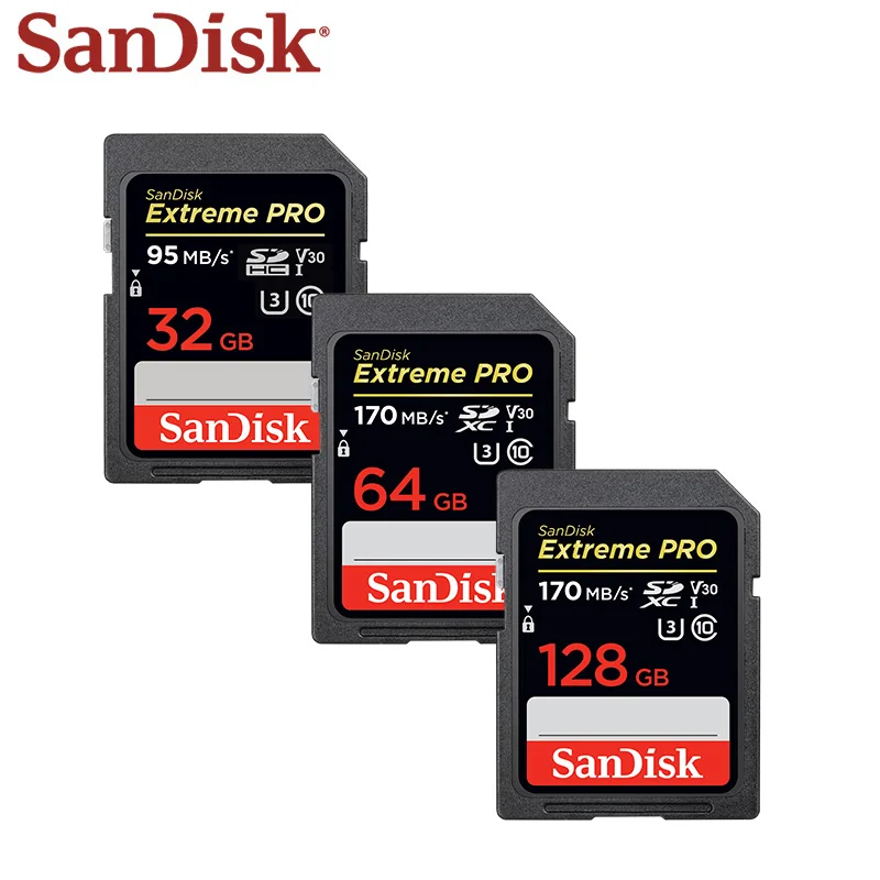 Sandisk 256GB Memory Card 128GB SD Card 32GB C10 V30 SD Card Up to 95m/s 64GB U3 Flash Card High Speed Good Quality