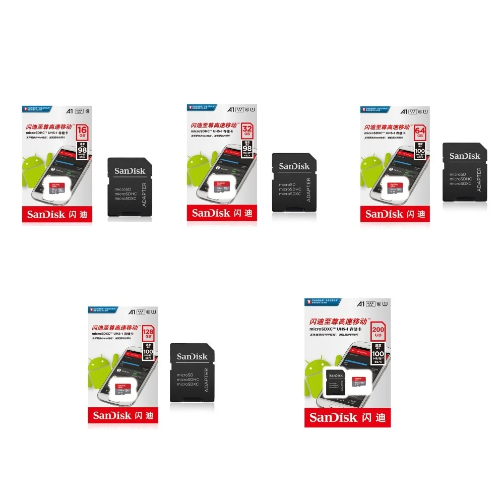 Sandisk 16 ГБ 32 64 Гб 128 Micro SD карты класс 10 TF 200 карта памяти ультра Настольный ПК |