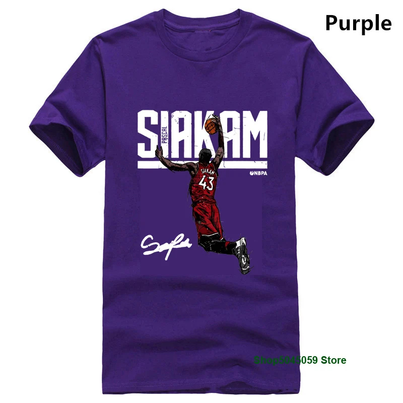 Фиолетовый Pascal Siakam Футболка-Toronto Basketballer Мужская одежда-Pascal Siakam Hyper хлопковые футболки с коротким рукавом мужская одежда - Цвет: Фиолетовый