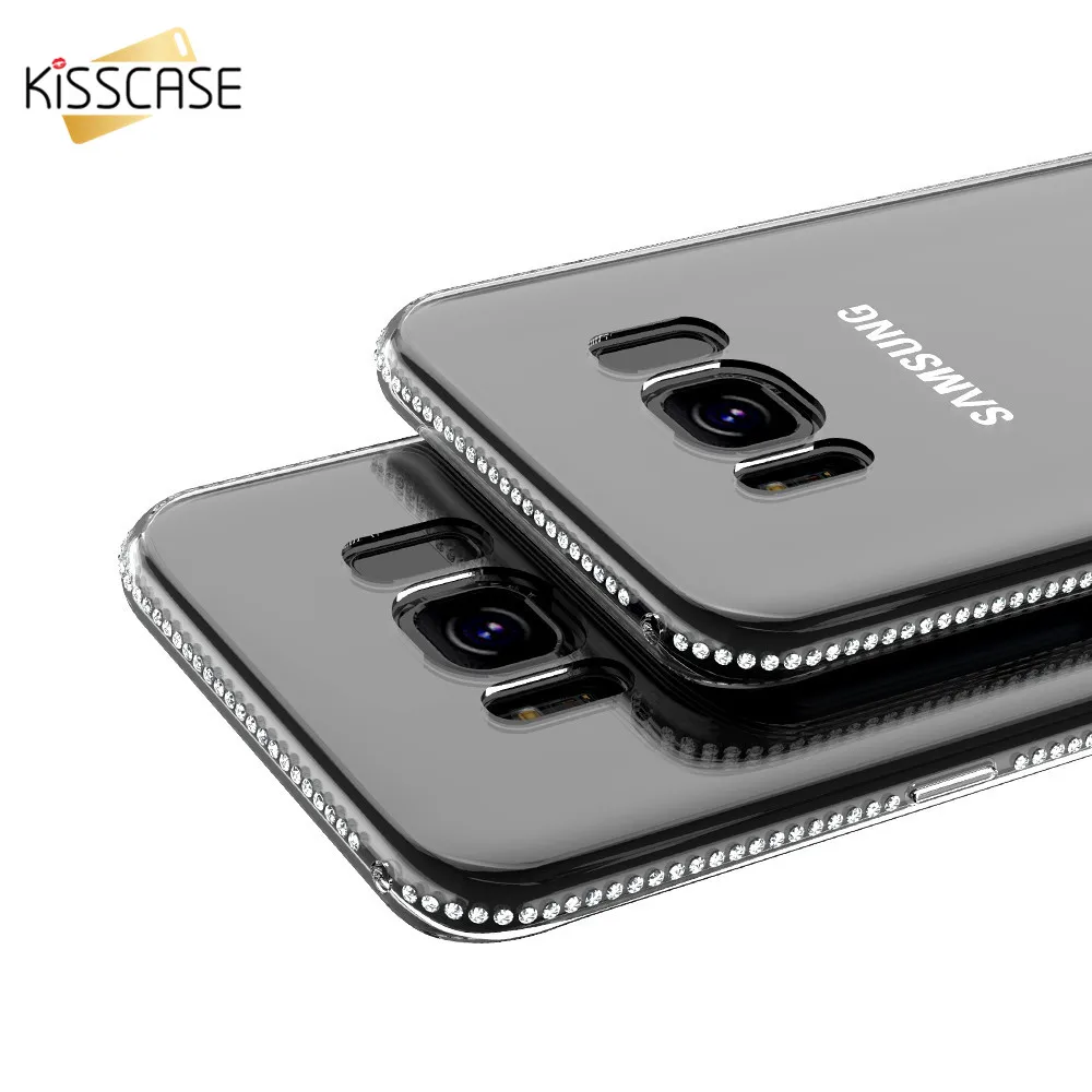 KISSCASE горный хрусталь чехол для самсунг A3 A5 A7 J3 J5 J7 2016 2017 с сияющими блестками ТПУ