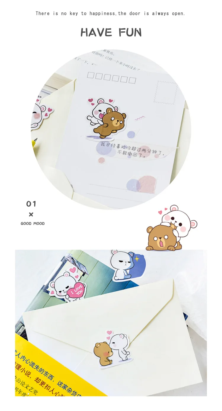 45 шт./компл. Kawaii memo pad Симпатичные Объятия Медведь узор украшения для ежедневника школьные принадлежности канцелярские заметки