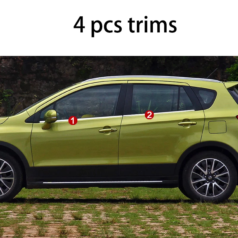 

Stainless steel Exterior Window Sill Lid Trims car accessories for suzuki SX4 S-Cross 2013 2014 2015 2016 2017 2018 Car Styling