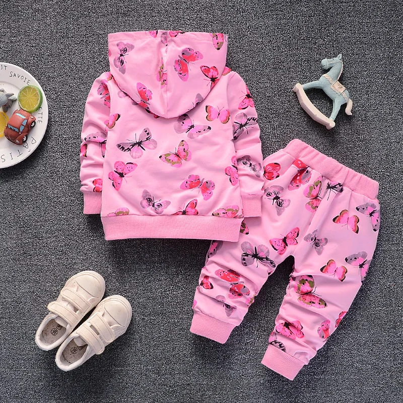 Костюм спортивный для новорожденных девочек повседневный комплект из 2