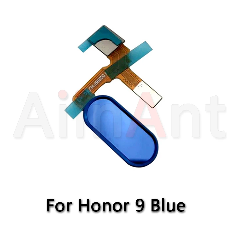 Blue AiinAnt Кнопка возврата home ключ за счет сканера отпечатков пальцев Сенсор гибкий кабель для huawei Honor 9 телефон разъем Запчасти - Цвет: Blue