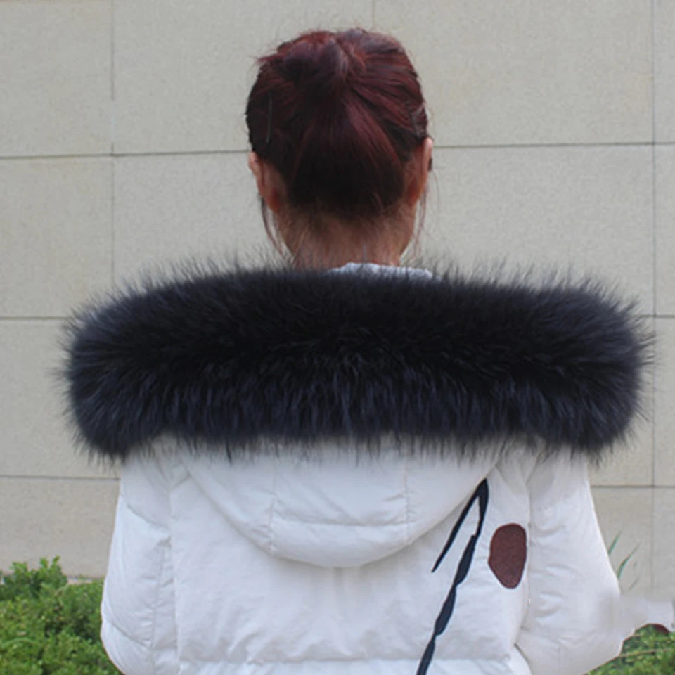 NEW Collar Real Raccoon Fur Winter Warm Scarf Women Coat Straight Detachable Natural Genuine Sarf NC08 | Аксессуары для одежды