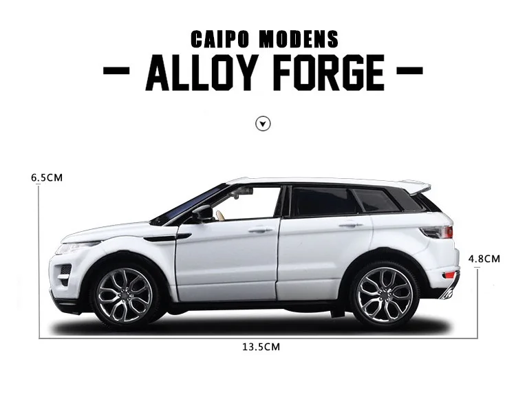 

High Simulation Exquisite Diecasts & Toy Vehicles: Caipo Car Styling Evoque Off-Road SUV 1:32 Alloy Car Model Sounds and Light