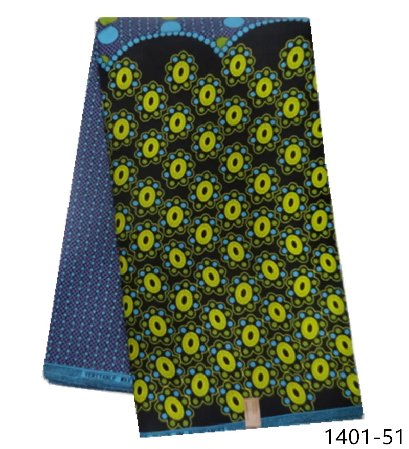 African wax fabric polyester high quality Embroidery real wax african ankara wax prints for dress free shipping 1401-36