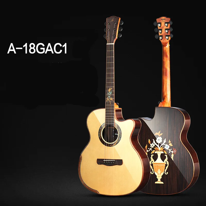 Мерида твердая древесина КоА гитара из палисандра гриф гитарра Acustica Cutaway | Спорт и