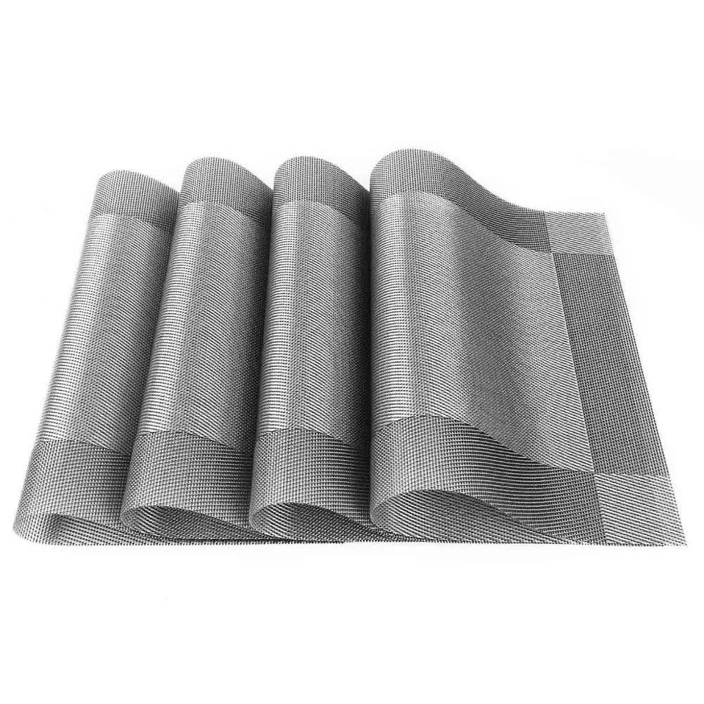 4PCS Color 4 8 шт. столовые приборы ПВХ коврик для обеденного стола дисковые чаши подставки водостойкие Нескользящие тканые салфетки стол теплоизоляция - Цвет: 4PCS Color 4