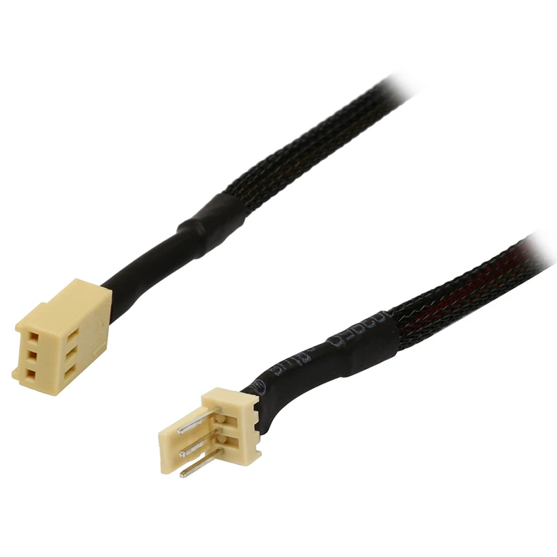 Черный сетчатый удлинитель с рукавом для компьютера 12 дюймовый Molex 3 контактный