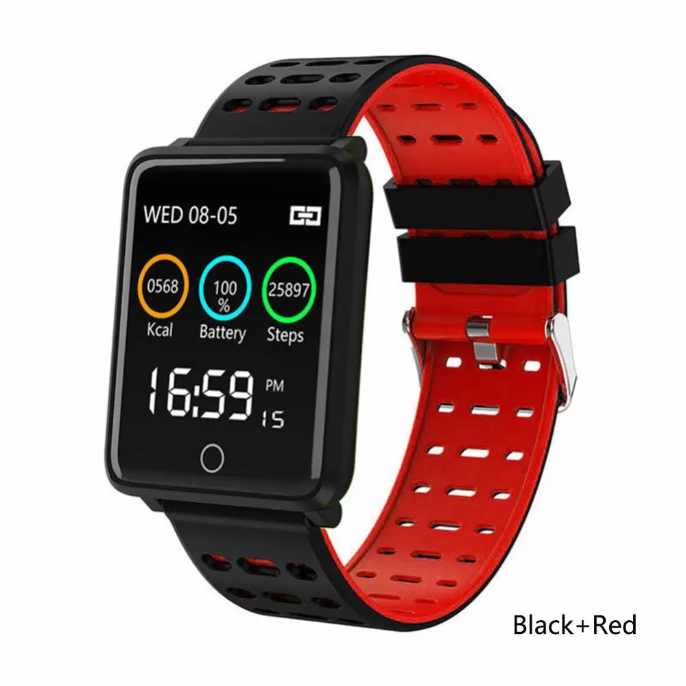 Black Red F3 умный Браслет 1,44 цветной экран монитор сердечного ритма и артериального давления gps трек IP68 Водонепроницаемые Смарт-часы для IOS Android - Цвет: Black Red