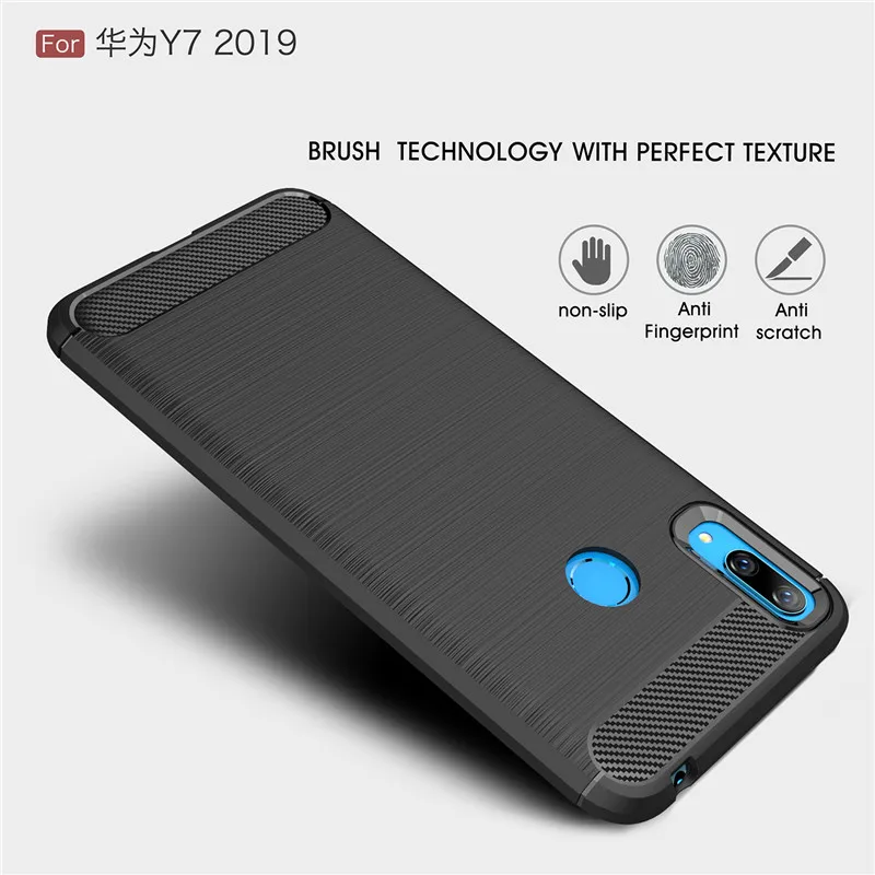 Чехол для Huawei Y7 2019 противоударный защитный резиновый мягкий силиконовый чехол