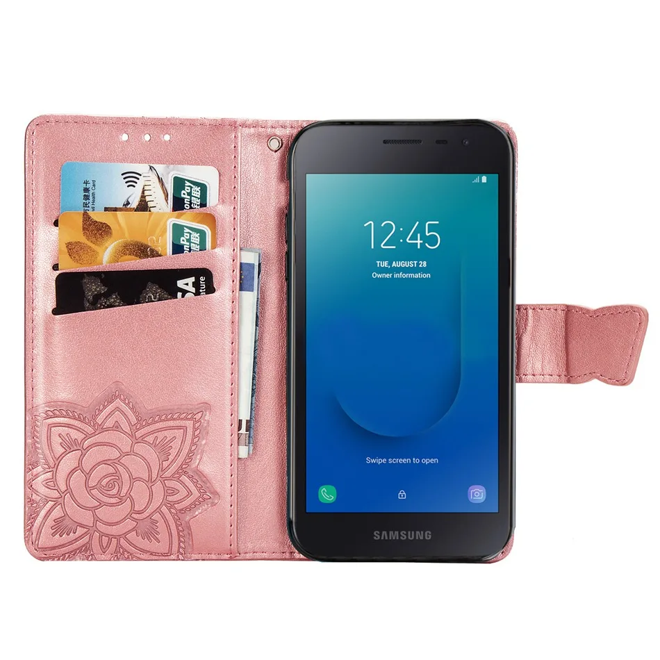 Кожаный чехол-бумажник с откидной крышкой для Samsung Galaxy J2 Core j260 J260F | Мобильные