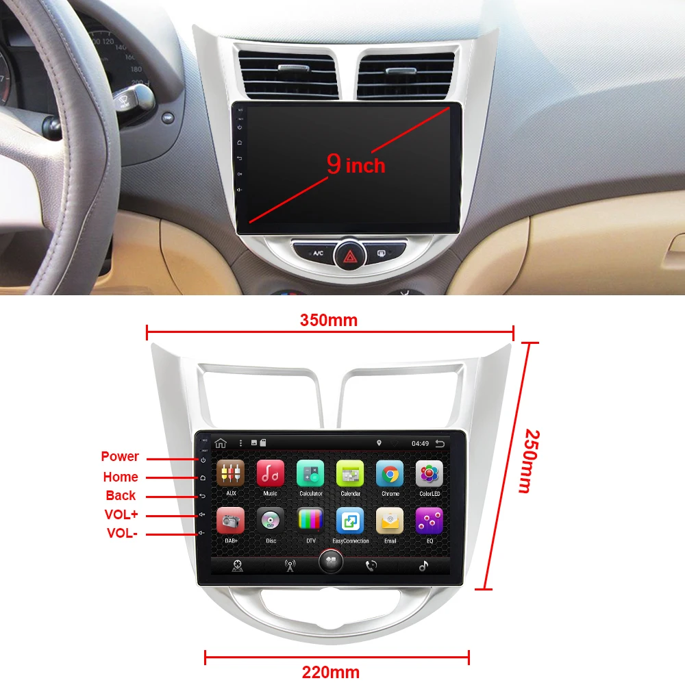Eunavi 2 din Восьмиядерный 1024*600 Android 8 1 Автомобильный gps плеер для Solaris Verna Accent