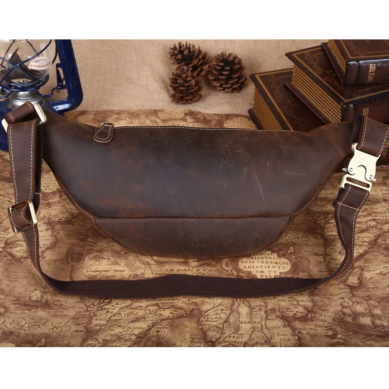 Лидер продаж 2017 года ручной работы натуральная кожа грубая поясная сумка Военная