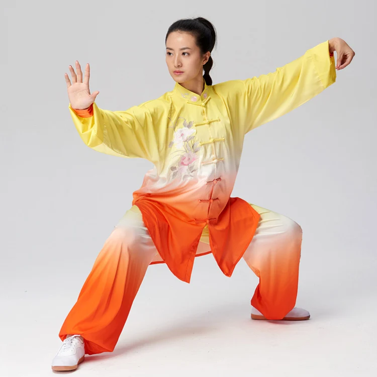 Костюм для боевых искусств тайцзи одежда выступлений униформа wushu с вышивкой