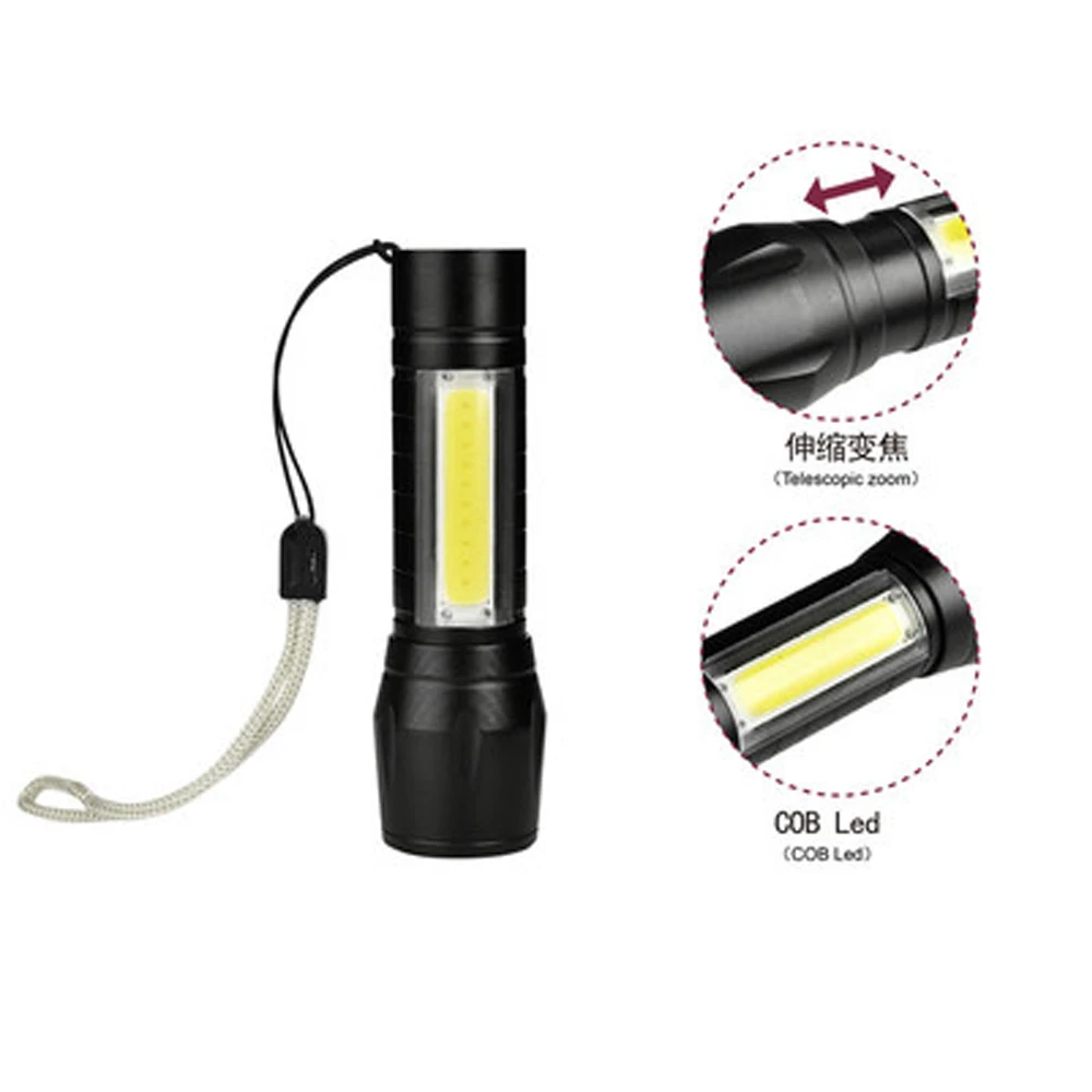Мини COB светодиодный USB флэш-светильник перезаряжаемый Zoom Focus рабочий встроенный аккумулятор фонарь светильник фонарь USB кабель с коробкой