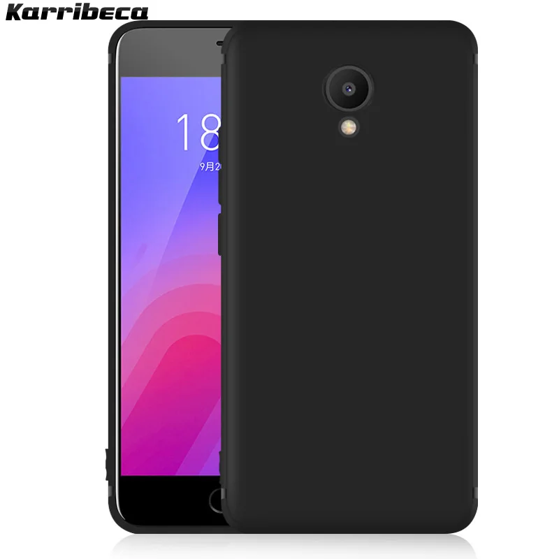 черный цвет матовый силиконовый бампер для meizu m6 чехол Анти отпечатков пальцев