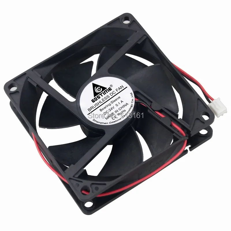 10 шт. Gdstime 80 мм кулер 2Pin DC 24 в компьютер 80x80x20 мм 8 см PC cpu вентилятор охлаждения