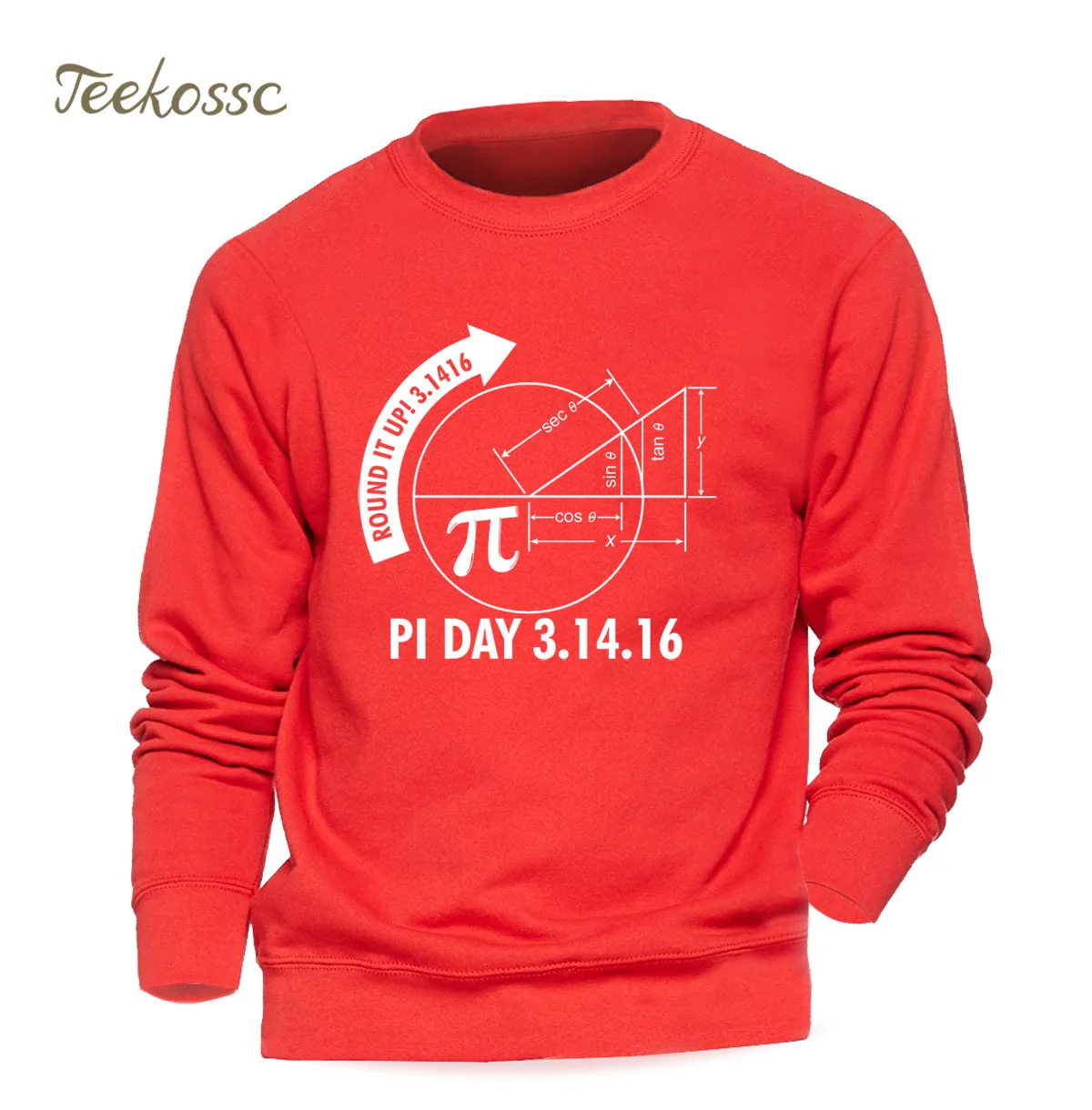 Pi Day/2016 3 1416 толстовка с круглым вырезом и графикой по математике Мужская тонкая