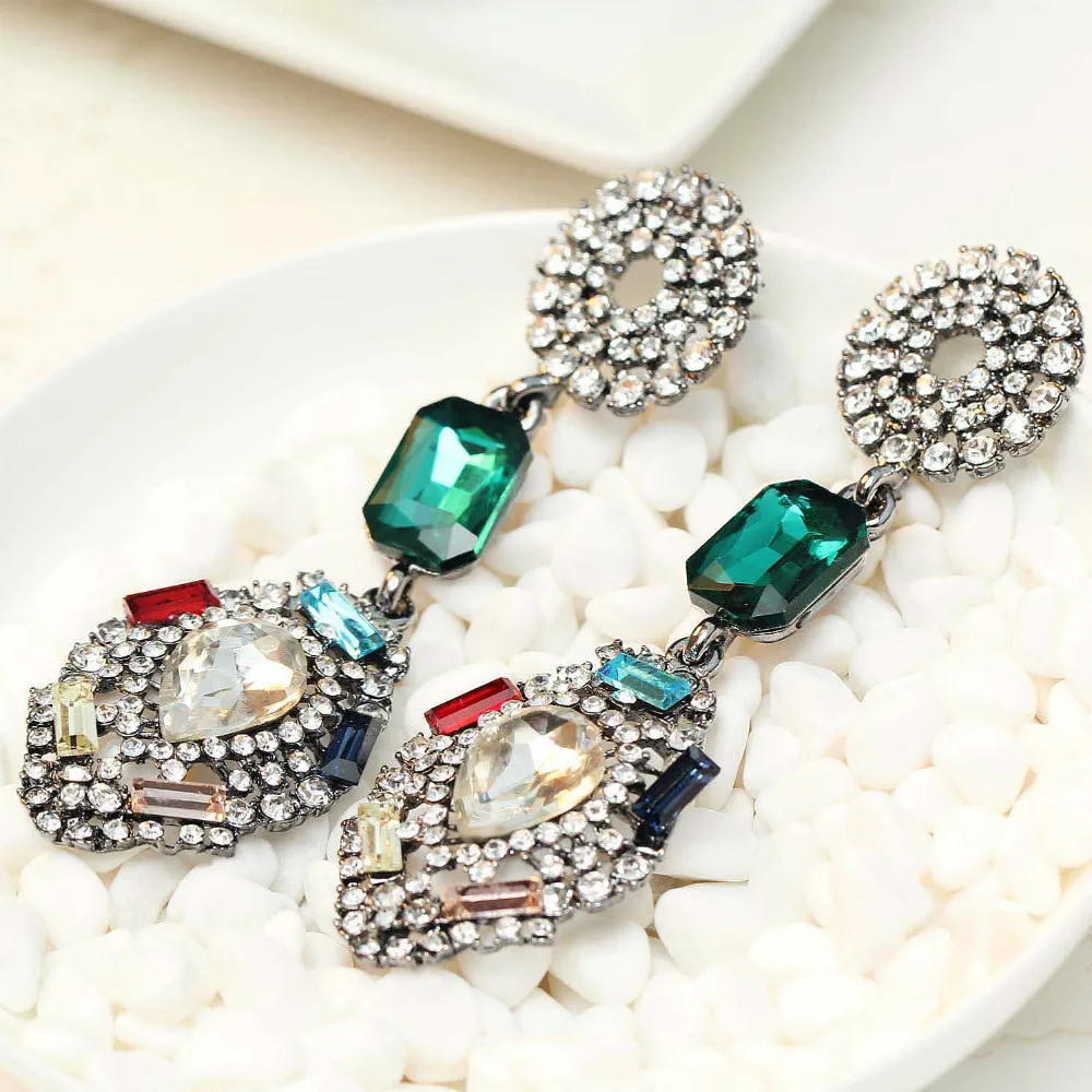 Женские модные серьги Новое поступление брендовые милые металла с драгоценными