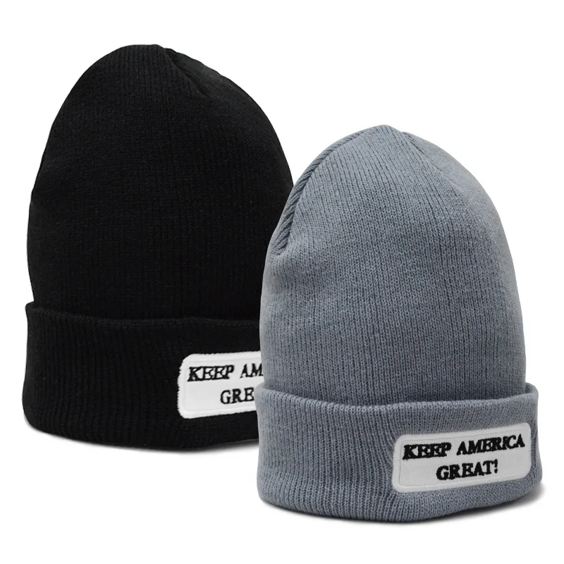 Pom poms зимняя женская шапка мужская теплая 5 цветов trump make america great knitted skullies|Женские
