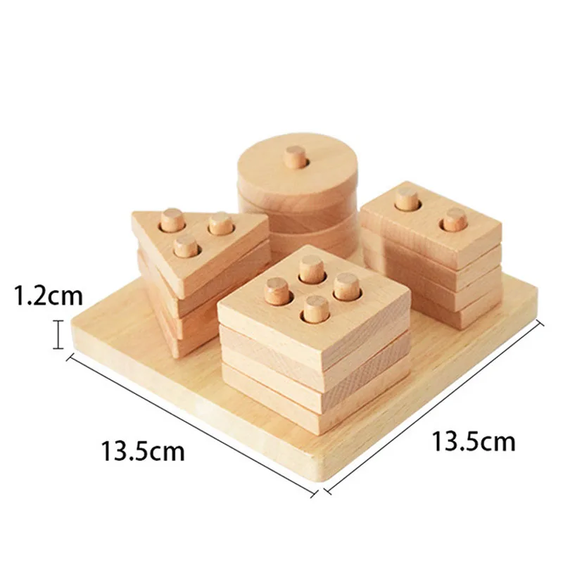 

1Set Kids Wooden Stacking Blocks Geometric Shape Blocks Early Education Toy for Baby BM88