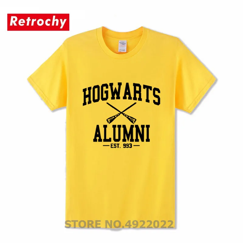 Футболка для мужчин и женщин Hogwarts Alumni забавная ретро футболка с коротким рукавом