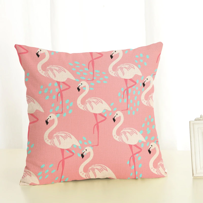 Наволочка Nordic Style Cute Custom Crane Pattern из льна и хлопка с креативным украшением для дивана и автомобильных сидений.