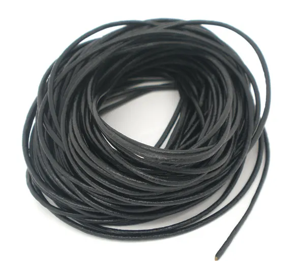 DoreenBeads из натуральной кожи Ювелирные изделия из жемчуга веревку черный 1,5 мм, 2 м, новинка