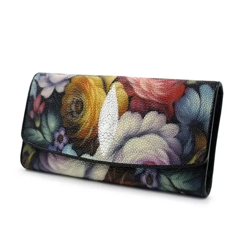 Женский Длинный кошелек из искусственной кожи с цветочным принтом|wallet card holder|purse