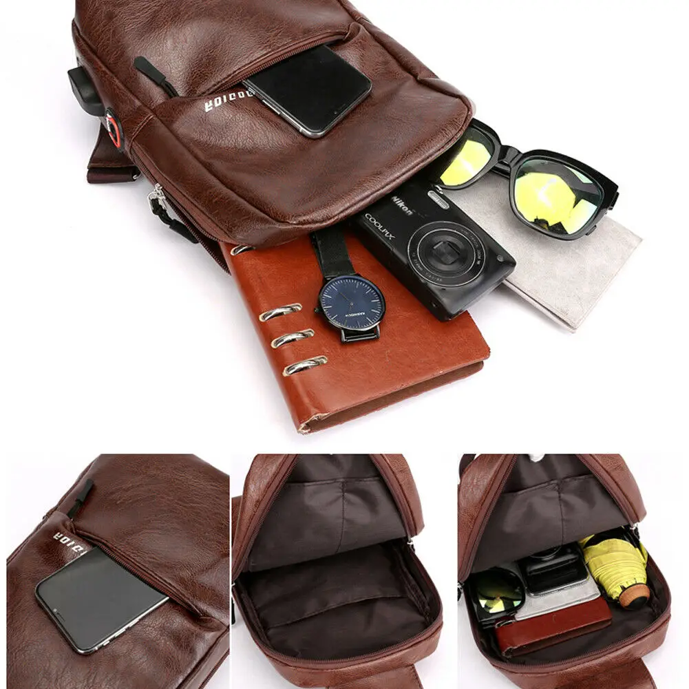 Новинка 2019 хит продаж Мужская нагрудная сумка из искусственной кожи деловая на