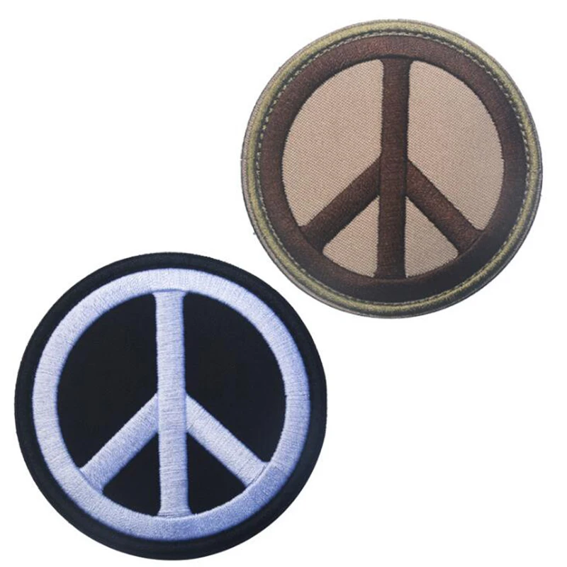 

3d Embroidery Badge Circulation And Hook/peace Sign Badge Military Apparel Embroidery Fabrics Accessories Supplies Bandage Badge
