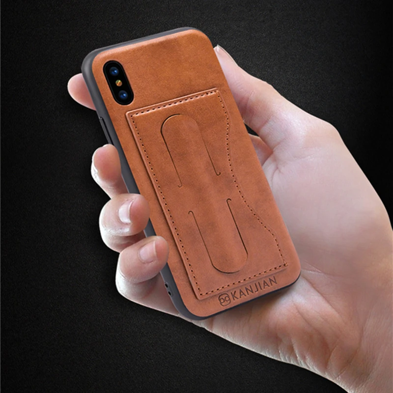 Винтажный кожаный чехол с отделением для карт iPhone X XS автомобильный Магнитный