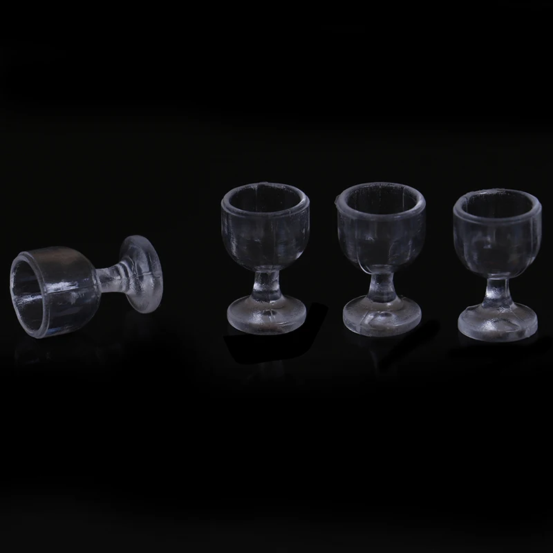 4 шт. миниатюрные прозрачные 3d-чашки для кукольного домика 14 мм | Игрушки и хобби