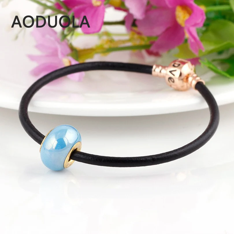 10 шт. в партии золотые керамические синие круглые рукоделие большое отверстие