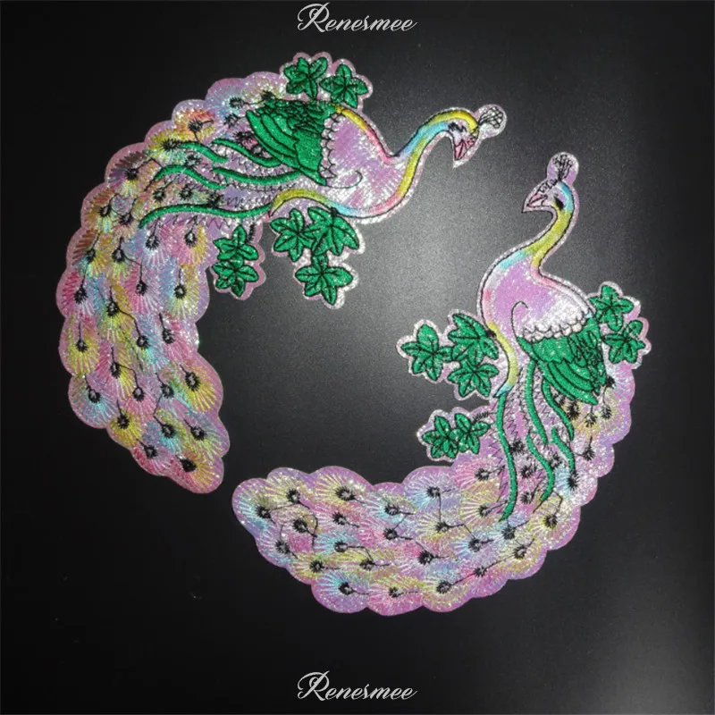 1 Mirror Pair Phonix Applique Clothing Embroidery Patch Fabric Sticker Iron On Craft Sewing Repair9X18cm SX121 | Дом и сад