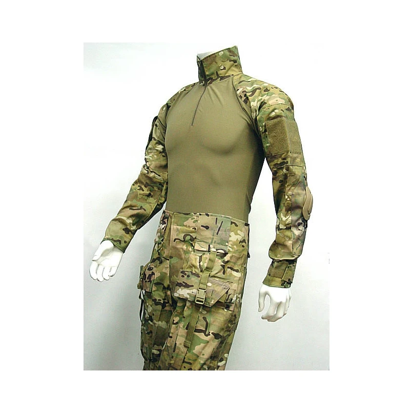 Военная боевая рубашка и брюки с налокотниками наколенниками Тактический костюм