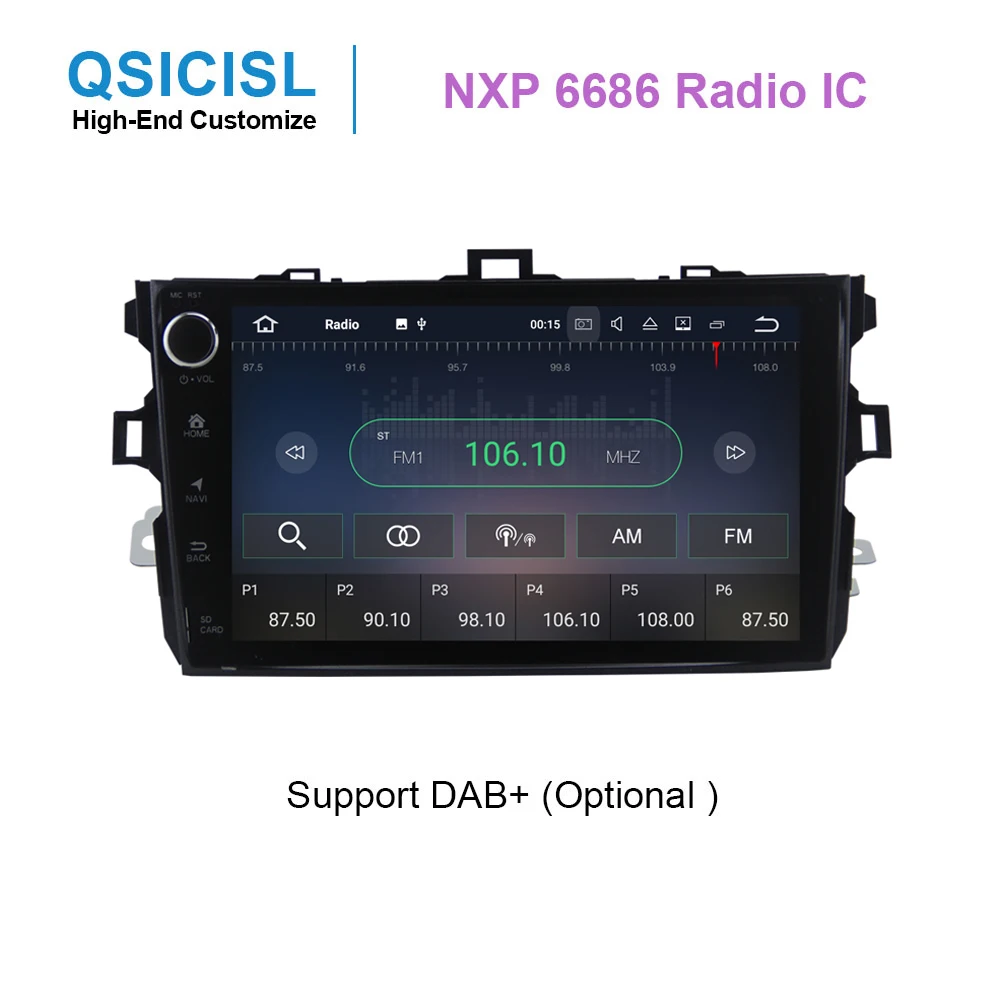 Автомобильный мультимедийный плеер Android 9 0 IPS дюймов 4 Гб + 64 ГБ для Toyota Corolla 2007-2013