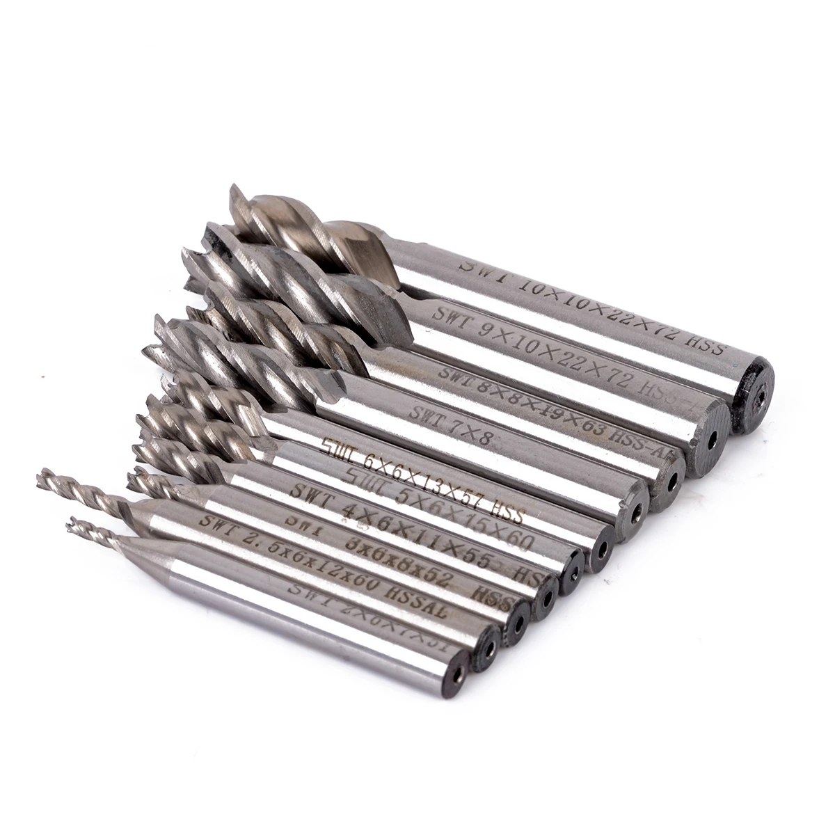 Набор концевых фрез HSS 10 шт. 4 фрезы с прямым хвостовиком Фрезерные инструменты