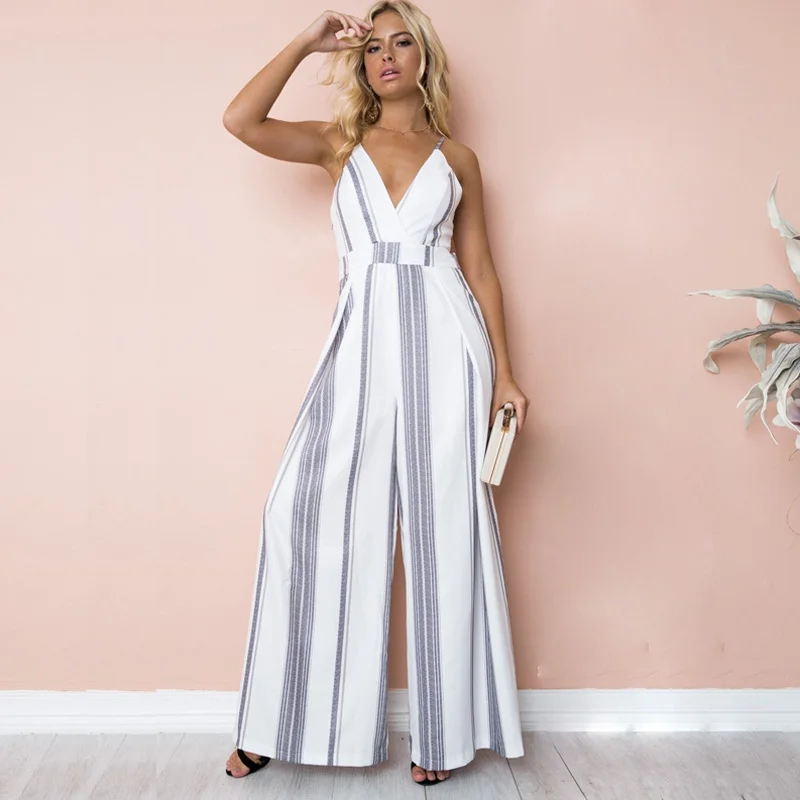 ELSVIOS пикантные туфли с низким вырезом на спине полосатый комбинезон галстуком