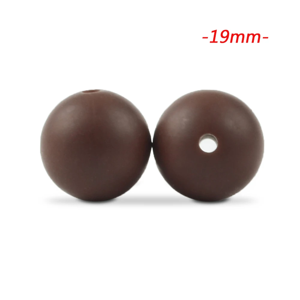 chocolate LOFCA 10 шт силиконовые бусины 19 мм круглые Детские Прорезыватели без бисфенола пищевая детская игрушка DIY ювелирные изделия ожерелье аксессуары для кормления - Цвет: chocolate