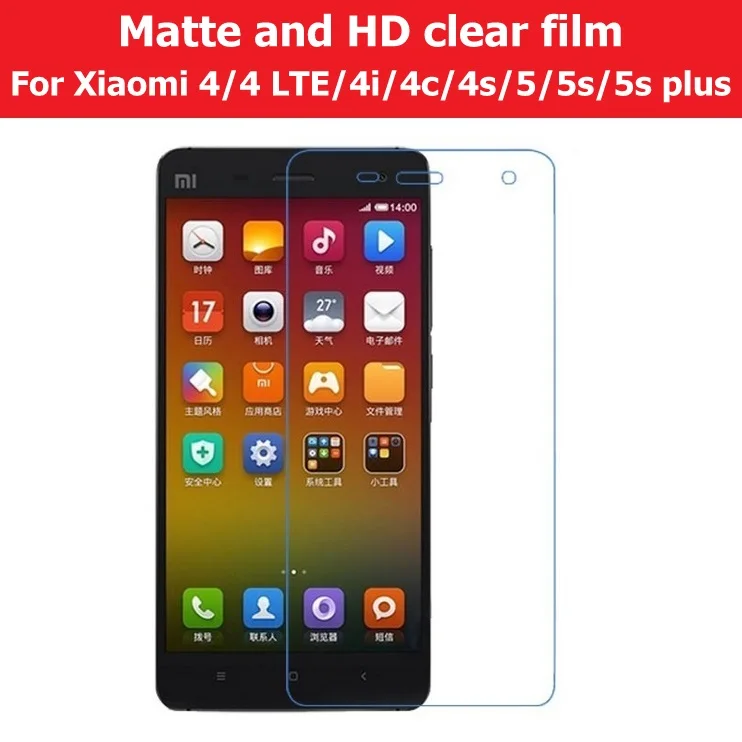 Матовая пленка и глянцевая для Xiaomi Mi 4 /4i /4c /4s /Mi 5 /5s plus Защитная экрана с